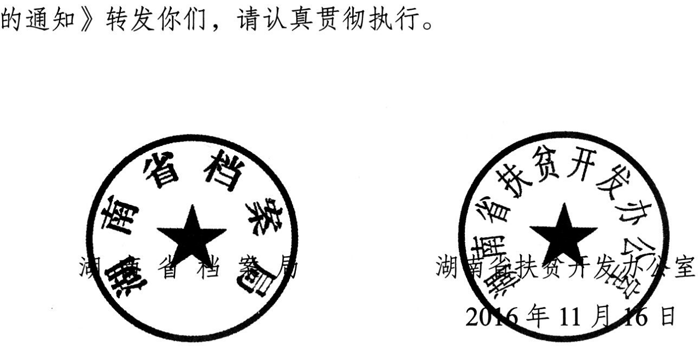 关于转发国家档案局 国务院扶贫开发领导小组办公室关于印发精准扶贫档案管理办法的通知